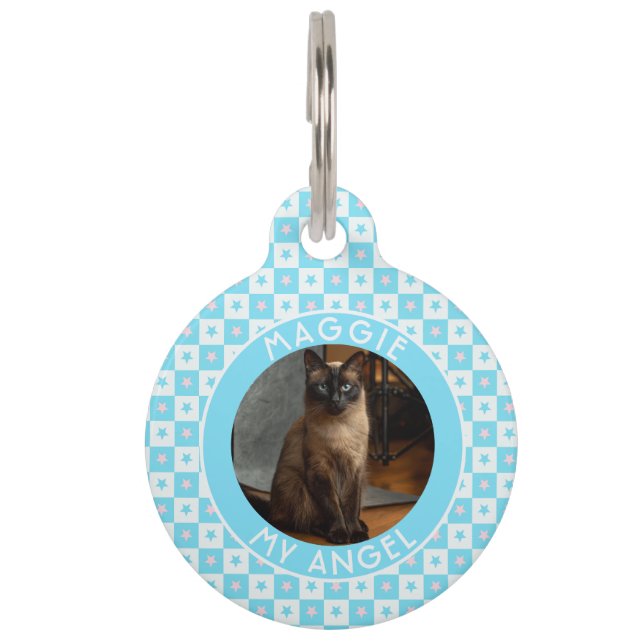 Elegant Custom Pet Themed Gift Square Print Haustiermarke (Vorderseite)