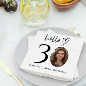 Elegant Custom Photo 30th Birthday Party Napkins Serviette