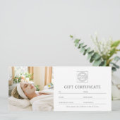 Elegant Custom Photo Logo Gift Certificate Chic (Stehend Vorderseite)