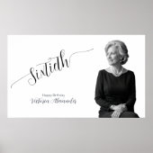 Elegant Custom Photo Milestone Birthday Banner Poster (Vorne)