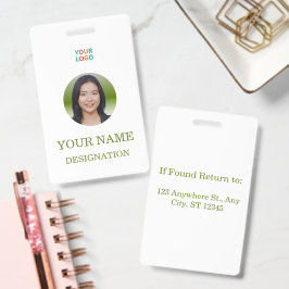 Elegant Custom Photo & Name Badge Design Ausweis