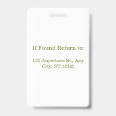 Elegant Custom Photo & Name Badge Design Ausweis (Rückseite)