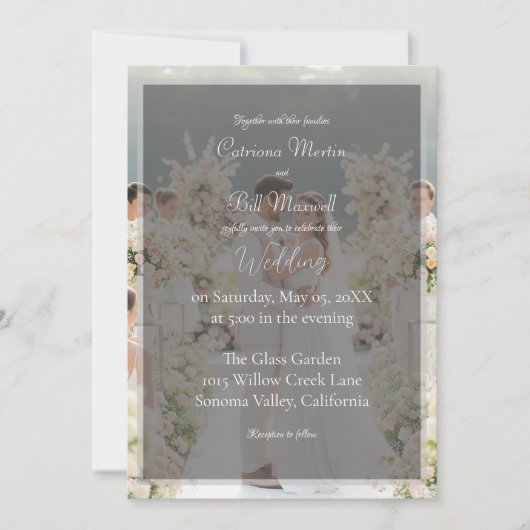 Elegant Custom Photo Wedding Invitation Einladung (Vorderseite)