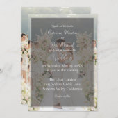 Elegant Custom Photo Wedding Invitation Einladung (Vorne/Hinten)