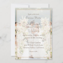 Elegant Custom Photo Wedding Invitation