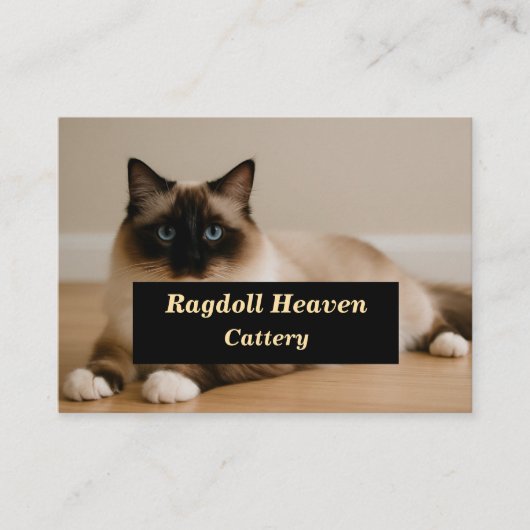 Elegant Custom Ragdoll Cat Cattery Business Card Visitenkarte (Vorderseite)