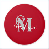 Elegant Custom Red Initial and Name Keramikknauf