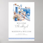 Elegant Custom Santorini Griechenland Hochzeit Wil Poster (Vorne)
