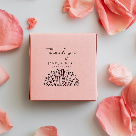 Elegant Custom Scallop Shell Baby Shower  Gummistempel