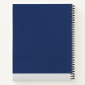 Elegant Custom Silver Monogram Navy Blue Notizblock (Rückseite)
