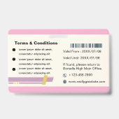 Elegant Custom Student ID Card Design Ausweis (Rückseite)