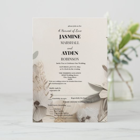 Elegant Custom Wedding Einladungen (Stehend Vorderseite)