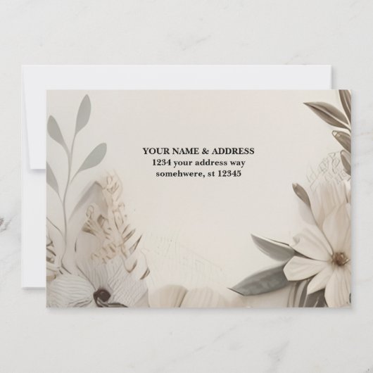 Elegant Custom Wedding Einladungen (Rückseite)