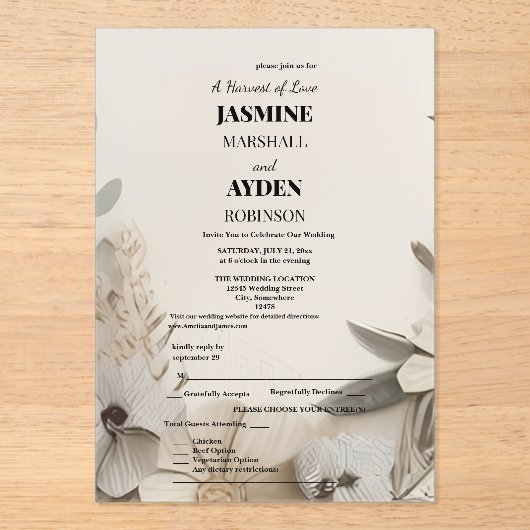 Elegant Custom Wedding Einladungen (Vorderseite)