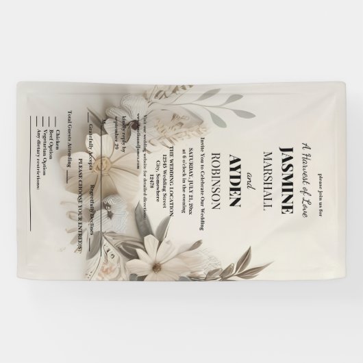 Elegant Custom Wedding Einladungen Banner (Horizontal)