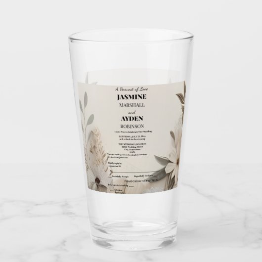 Elegant Custom Wedding Einladungen Glas (Vorderseite)