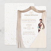 Elegant Custom Wedding Invitation - Romantic Bride Einladung (Vorne/Hinten)
