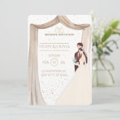 Elegant Custom Wedding Invitation - Romantic Bride Einladung (Stehend Vorderseite)
