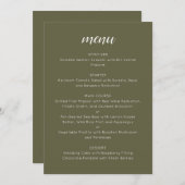 Elegant Custom Wedding Menu Template Olive Moss Menükarte (Vorne/Hinten)