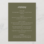 Elegant Custom Wedding Menu Template Olive Moss Menükarte (Vorderseite)