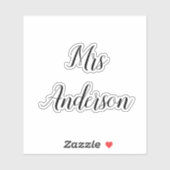 Elegant Custom Wedding Sticker Decal (Blatt)