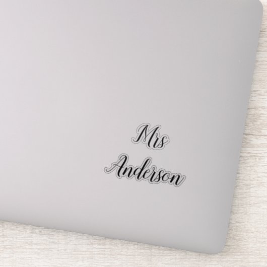 Elegant Custom Wedding Sticker Decal (Detail)