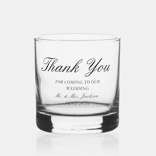 Elegant Custom Wedding Vielen Dank Whiskyglas (Vorderseite)