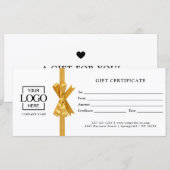 Elegant Custom White Business Gift Certificate (Vorne/Hinten)
