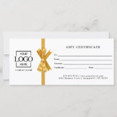 Elegant Custom White Business Gift Certificate (Vorderseite)