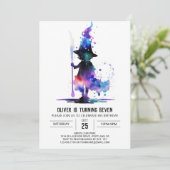 Elegant Custom Wizardry Birthday Einladung (Stehend Vorderseite)