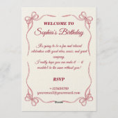 Elegant Customizable Birthday Invitation Card Einladung (Rückseite)