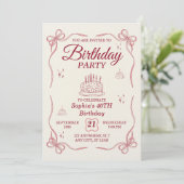 Elegant Customizable Birthday Invitation Card Einladung (Stehend Vorderseite)