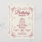 Elegant Customizable Birthday Invitation Card Einladung (Vorne/Hinten)