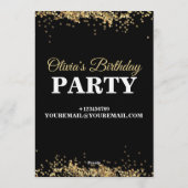 Elegant Customizable Birthday Invite Stylish card Einladung (Rückseite)