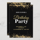 Elegant Customizable Birthday Invite Stylish card Einladung (Vorne/Hinten)