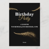 Elegant Customizable Birthday Invite Stylish Card Einladung (Rückseite)