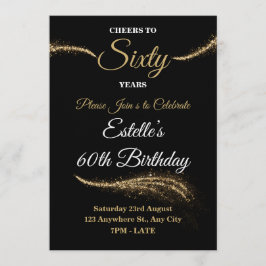 Elegant Customizable Birthday Invite Stylish Card Einladung