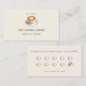 Elegant customizable Coffee shop Loyalty Visitenkarte (Vorne/Hinten)