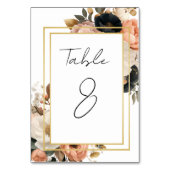 Elegant Customizable Floral Table Number Cards Tischnummer (Rückseite)