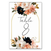 Elegant Customizable Floral Table Number Cards Tischnummer (Rückseite)