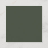 Elegant customizable olive green wedding  begleitkarte (Rückseite)