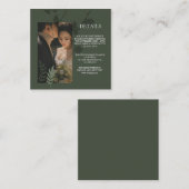Elegant customizable olive green wedding  begleitkarte (Vorne/Hinten)