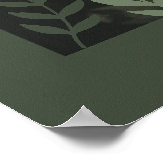 Elegant customizable olive green wedding  poster (Ecke)