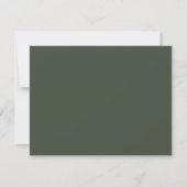 Elegant customizable olive green wedding  RSVP karte (Rückseite)