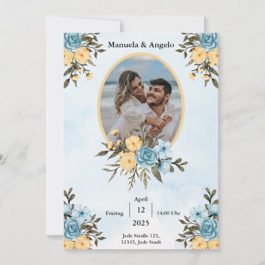  Elegant Customizable Wedding Invitation | Stylish Einladung (Vorderseite)