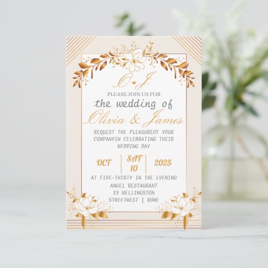 Elegant Customizable Wedding RSVP Card (Stehend Vorderseite)