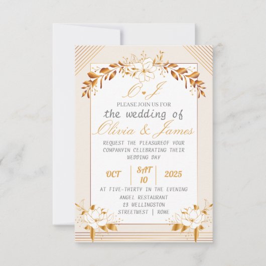 Elegant Customizable Wedding RSVP Card Karte (Vorderseite)
