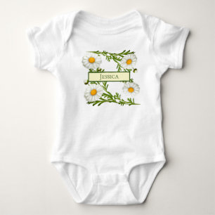 Elegant Cut Daisies Baby Strampler