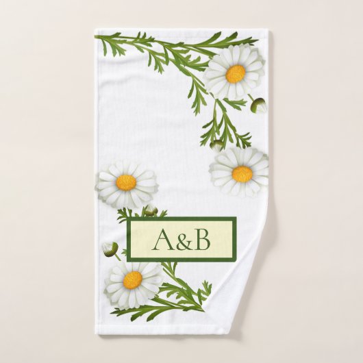 Elegant Cut Daisies Badhandtuch Set (Handtuch)