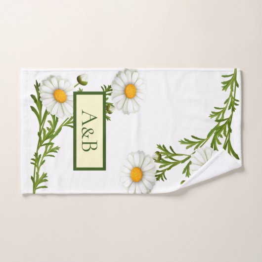 Elegant Cut Daisies Badhandtuch Set (Handtuch)